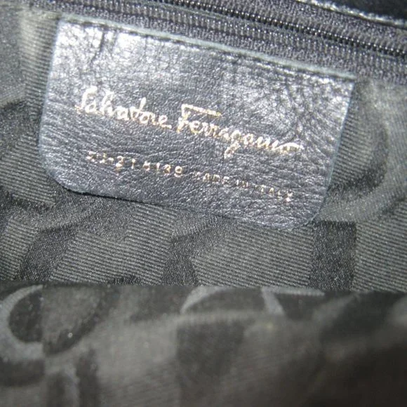 Ferragamo Tiered Vala Black Tote - Picture 5 of 8
